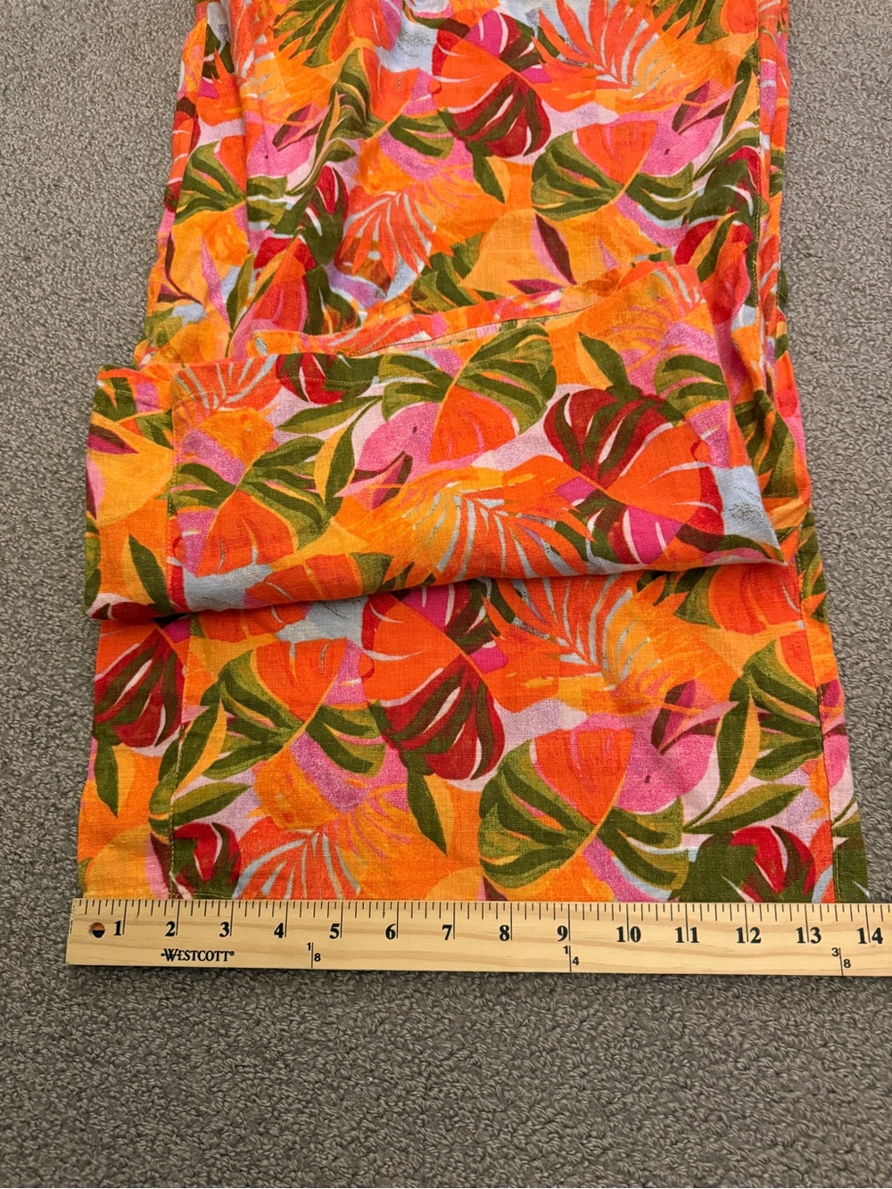 C&C California Wide Leg Pants Orange Tropical Palm Print 100% Linen NWT | Sz XL - Picture 13 of 15